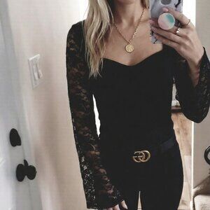 Edikted Kavita Lacey Bell Sleeve Top